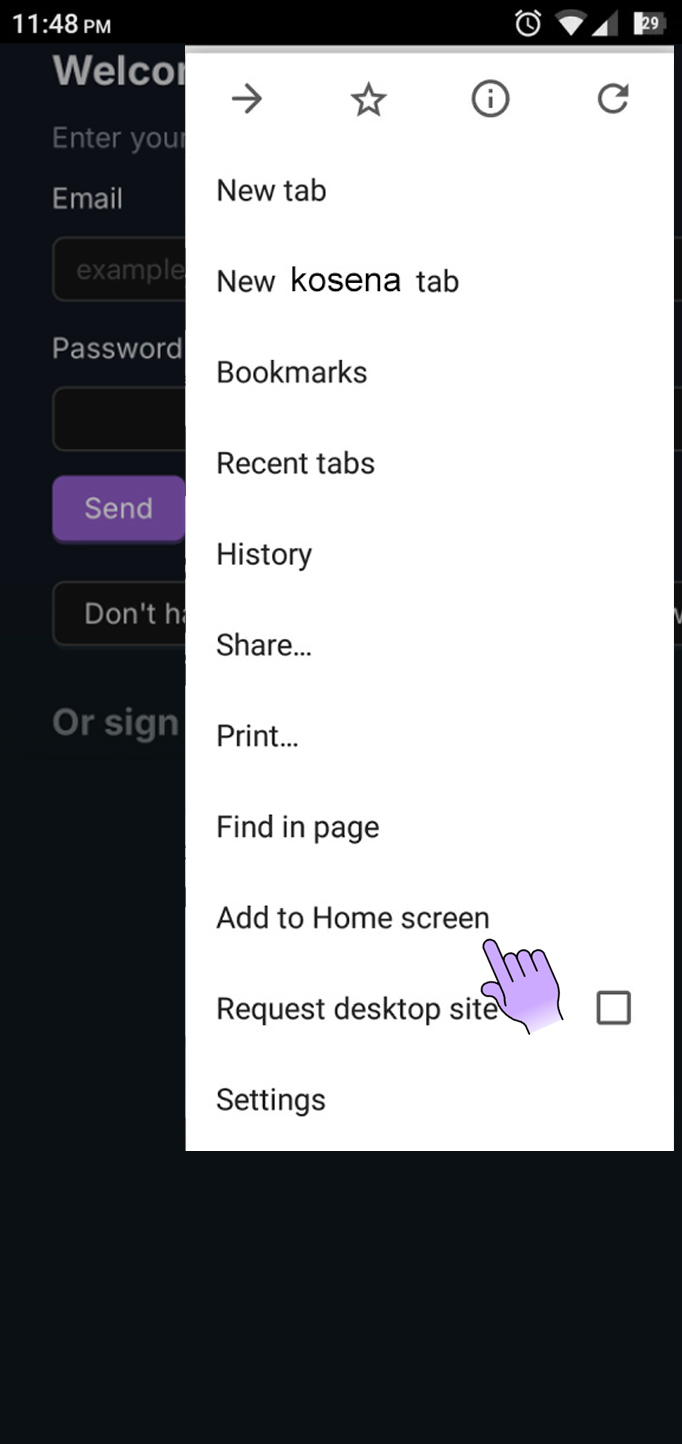 Скриншот установки на Android 2